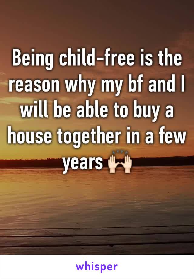 Being child-free is the reason why my bf and I will be able to buy a house together in a few years 🙌🏻