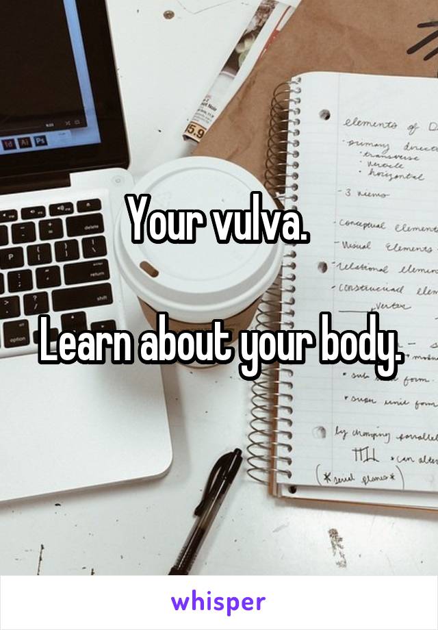 Your vulva. 

Learn about your body. 