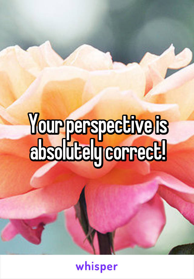 Your perspective is absolutely correct!