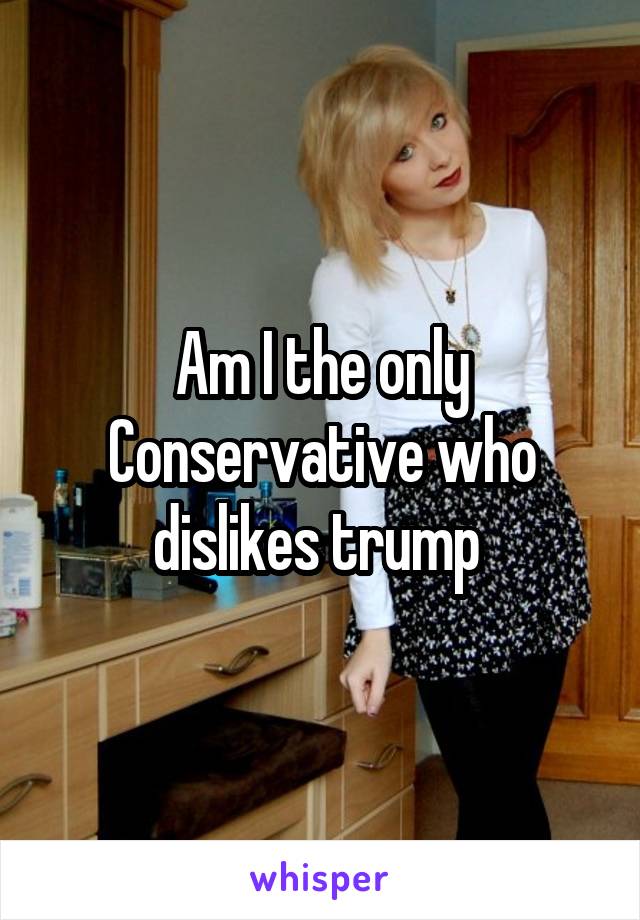Am I the only Conservative who dislikes trump 