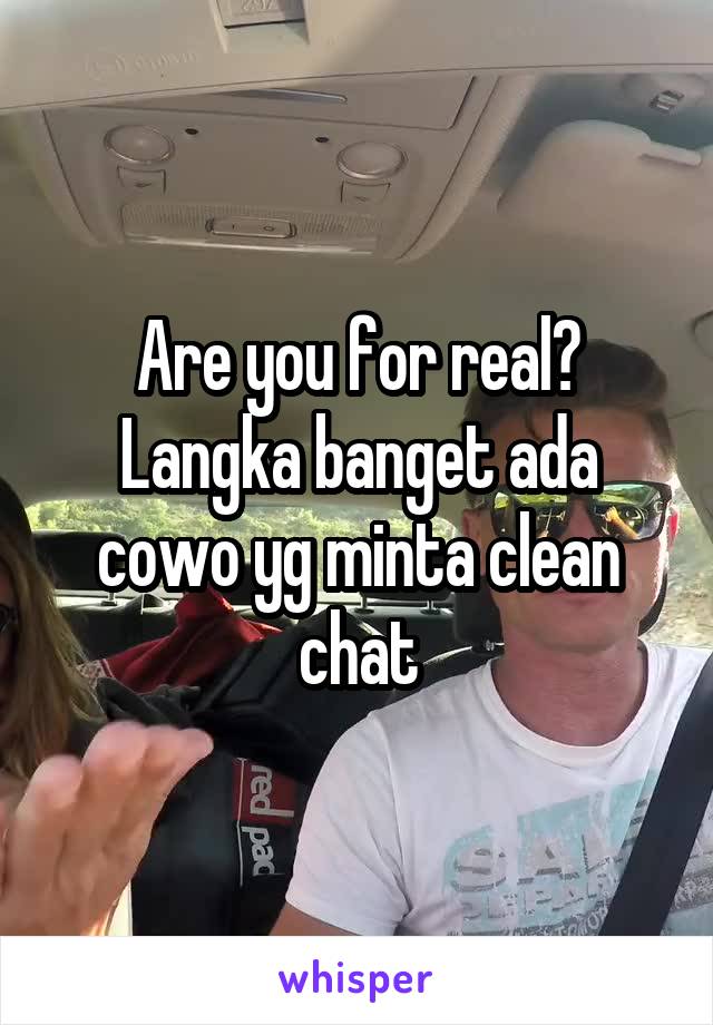 Are you for real? Langka banget ada cowo yg minta clean chat