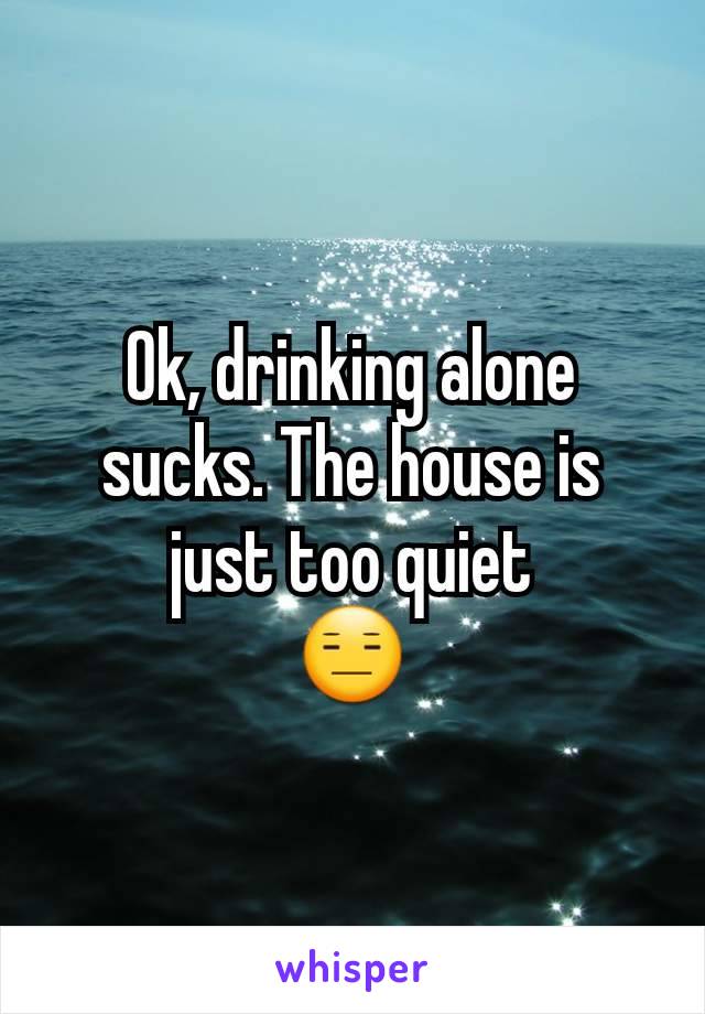 Ok, drinking alone sucks. The house is just too quiet
😑