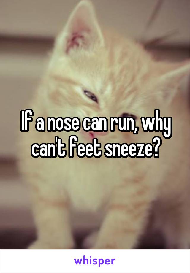 If a nose can run, why can't feet sneeze?