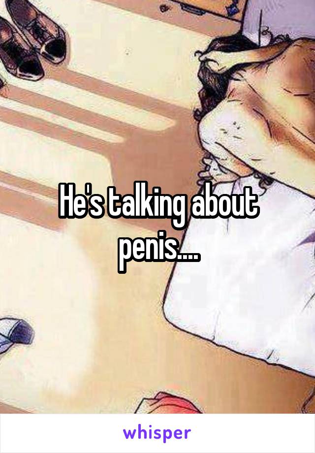 He's talking about penis....