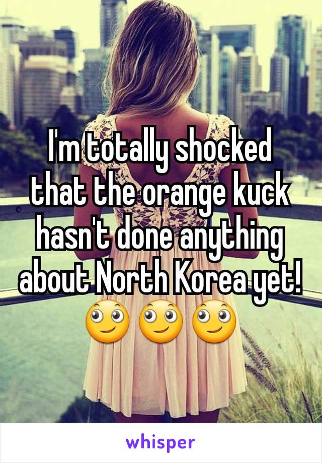 I'm totally shocked that the orange kuck hasn't done anything about North Korea yet! 🙄🙄🙄