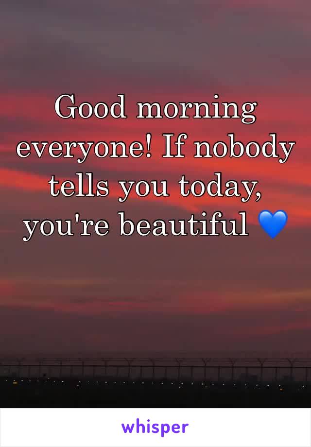 Good morning everyone! If nobody tells you today, you're beautiful 💙