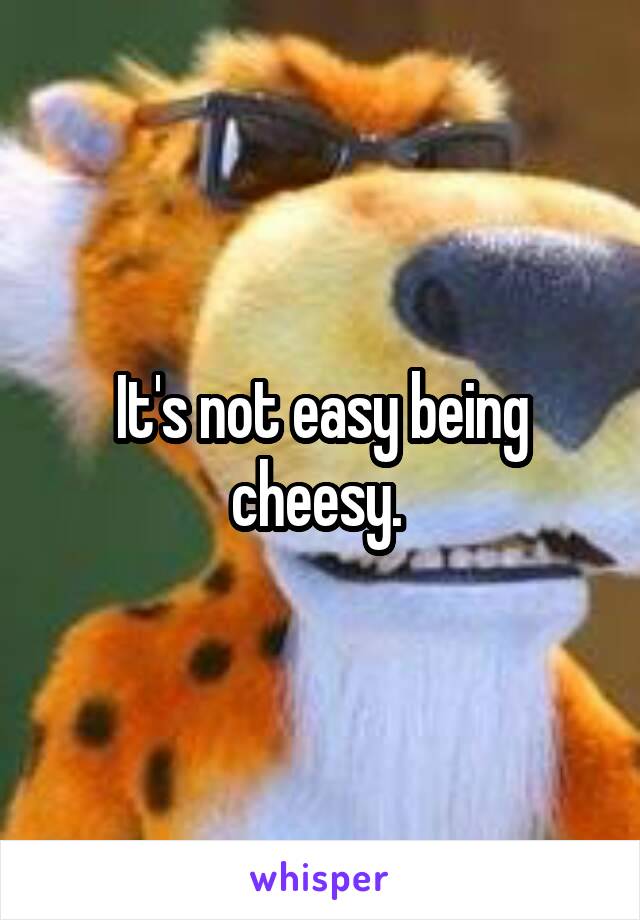 It's not easy being cheesy. 
