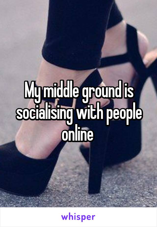 My middle ground is socialising with people online 