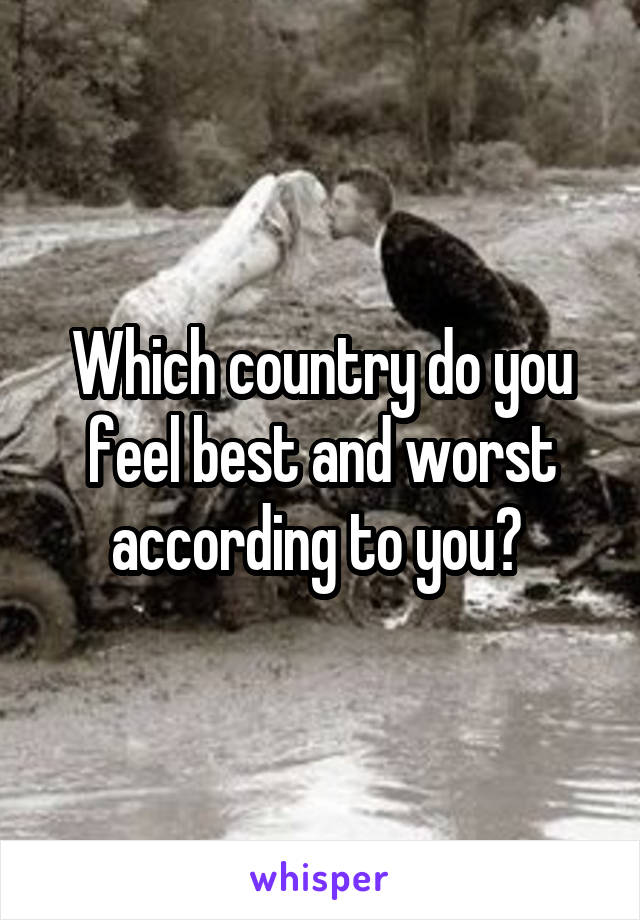 Which country do you feel best and worst according to you? 