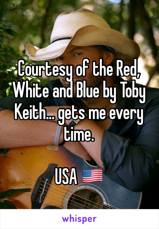 Courtesy of the Red, White and Blue by Toby Keith... gets me every time. 

USA 🇺🇸 