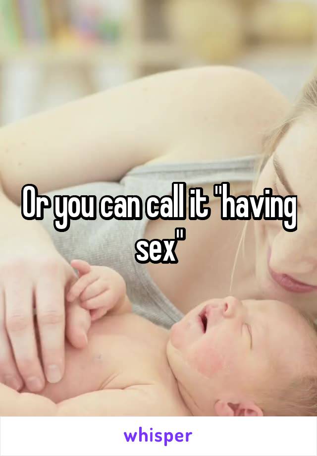 Or you can call it "having sex"