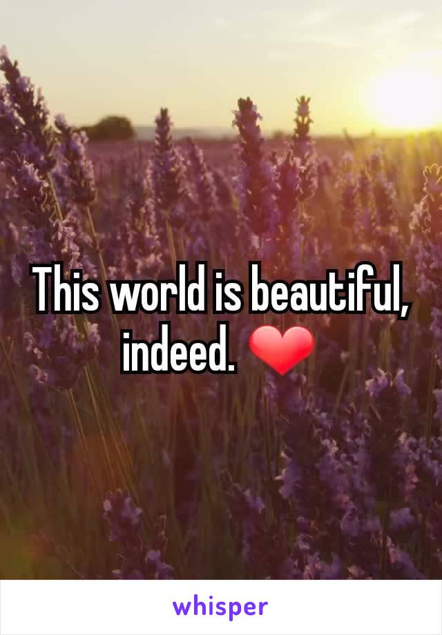 This world is beautiful, indeed. ❤
