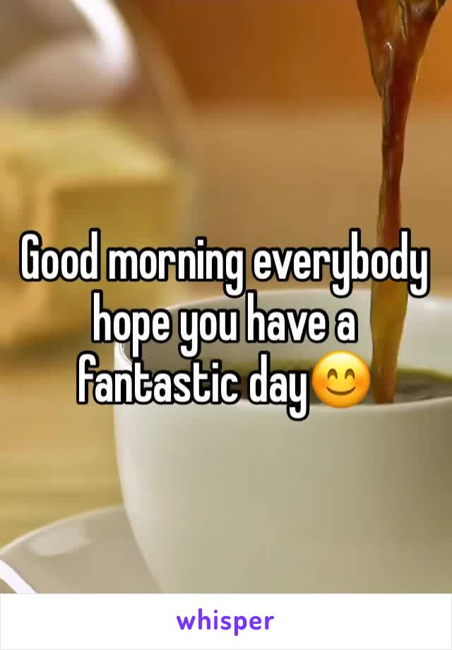 Good morning everybody hope you have a fantastic day😊