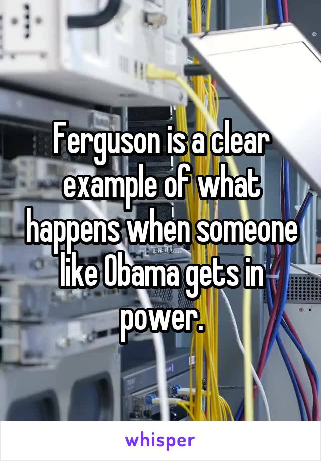 Ferguson is a clear example of what happens when someone like Obama gets in power.
