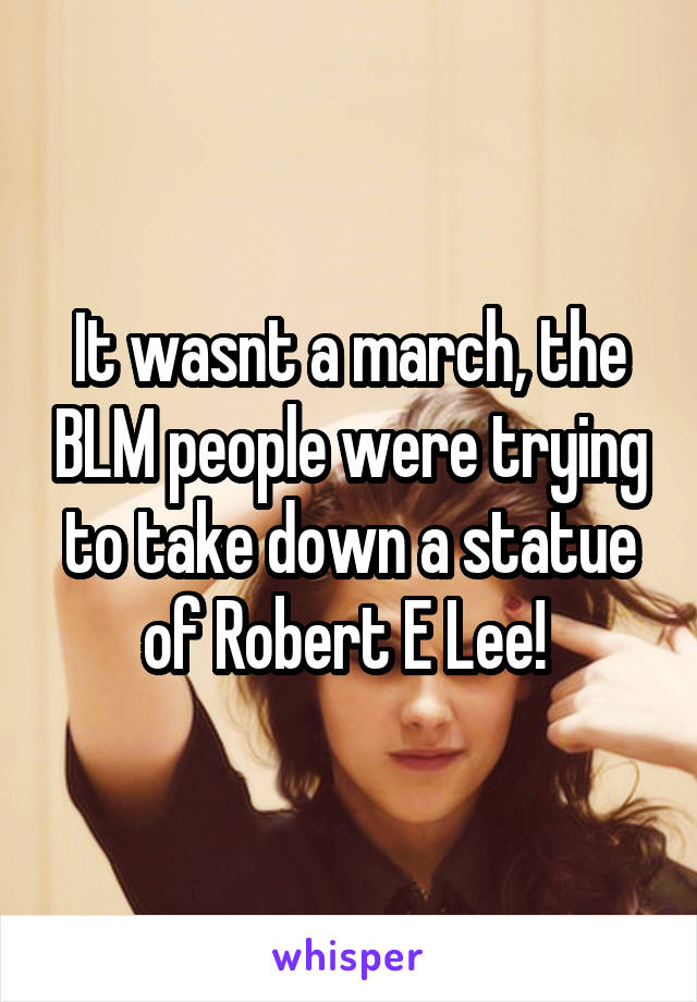 It wasnt a march, the BLM people were trying to take down a statue of Robert E Lee! 