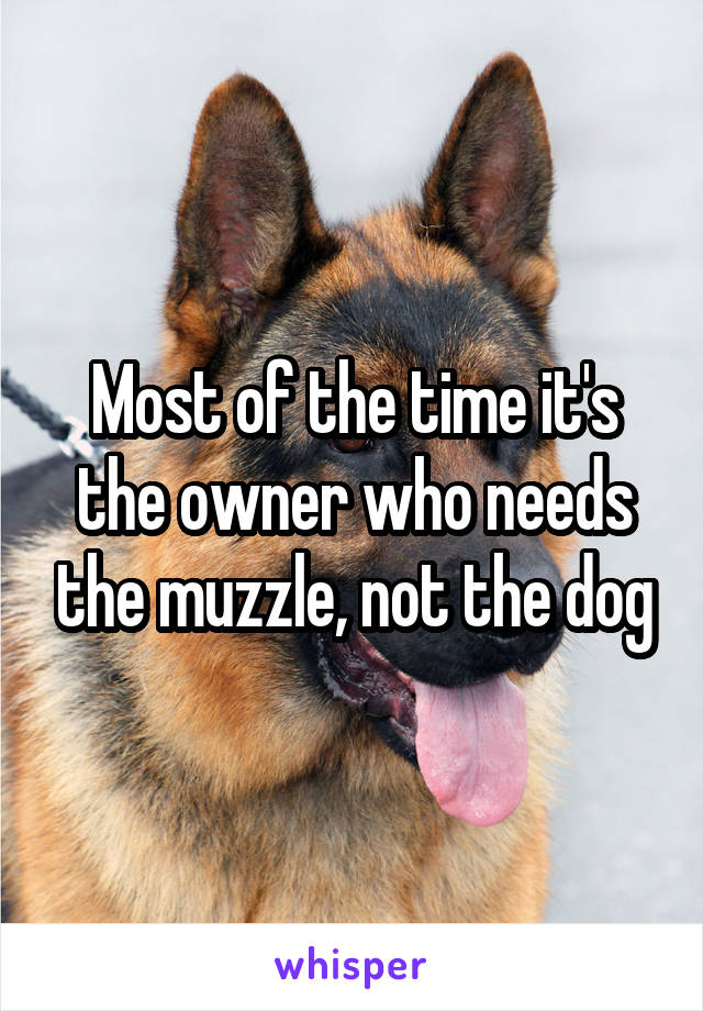 Most of the time it's the owner who needs the muzzle, not the dog