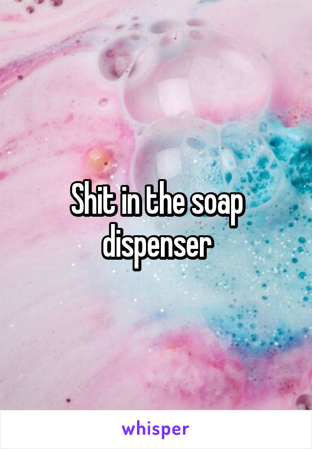 Shit in the soap dispenser