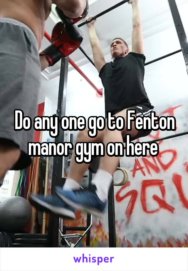 Do any one go to Fenton manor gym on here 