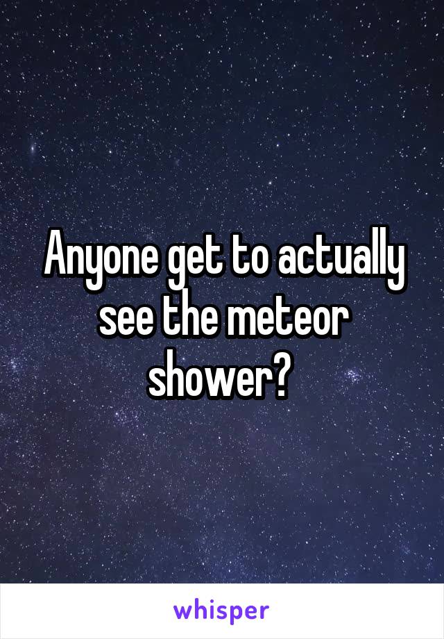 Anyone get to actually see the meteor shower? 