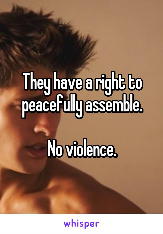 They have a right to peacefully assemble.

No violence.