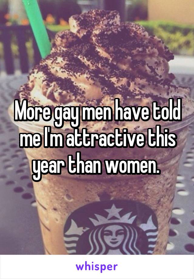 More gay men have told me I'm attractive this year than women. 