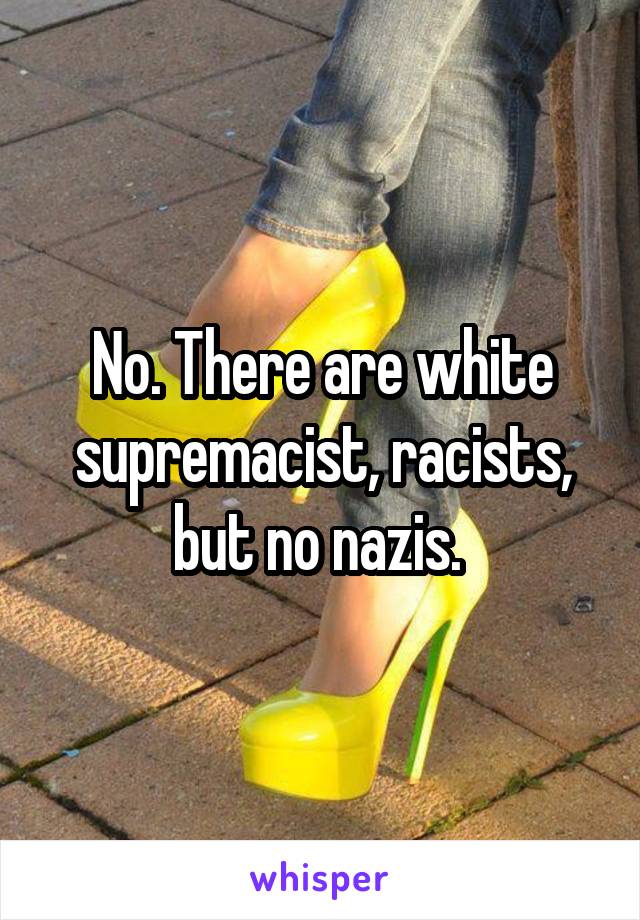 No. There are white supremacist, racists, but no nazis. 