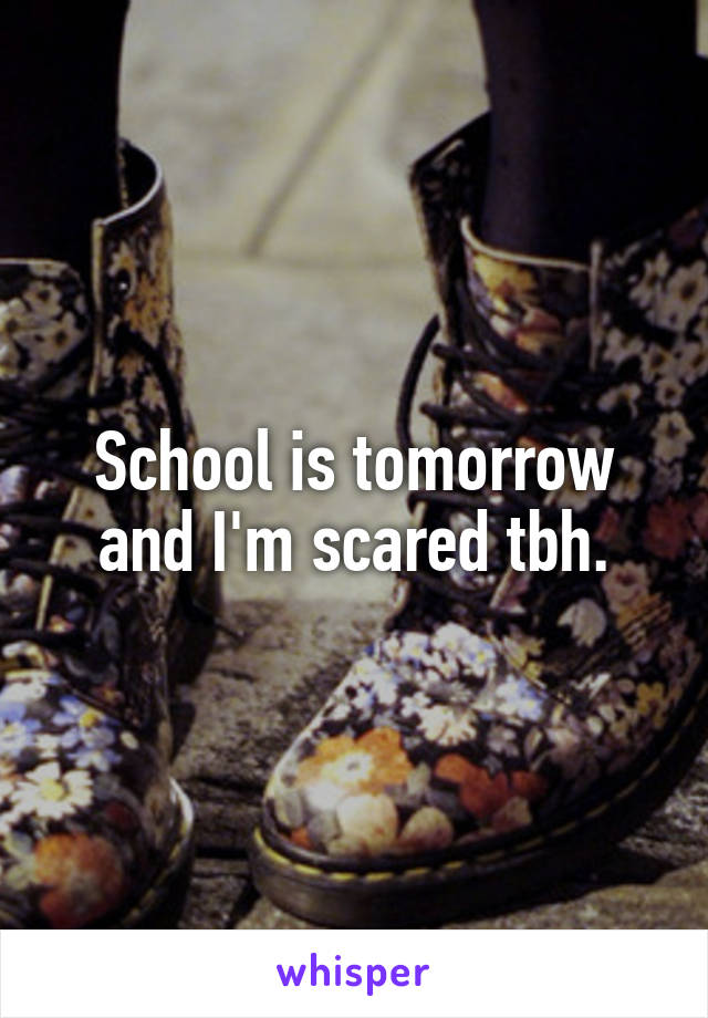 School is tomorrow and I'm scared tbh.