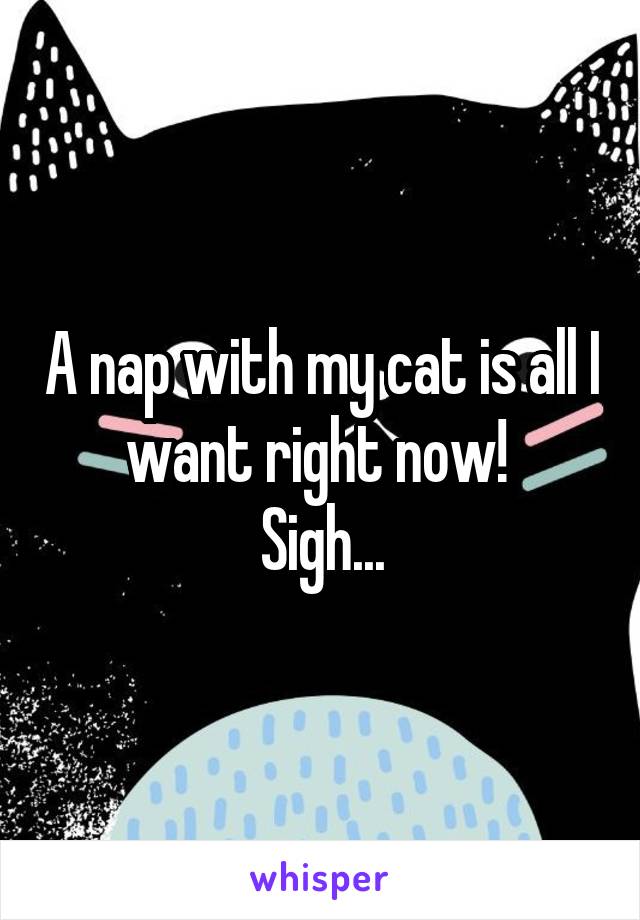 A nap with my cat is all I want right now! 
Sigh...