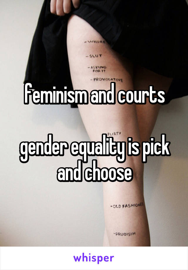 feminism and courts

gender equality is pick and choose