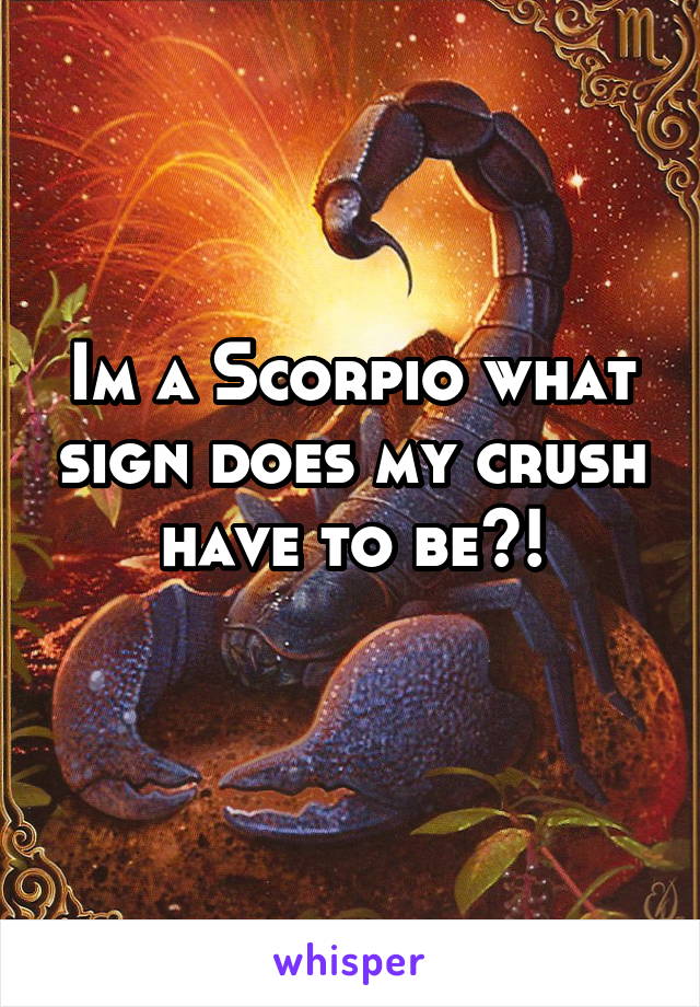 Im a Scorpio what sign does my crush have to be?!
