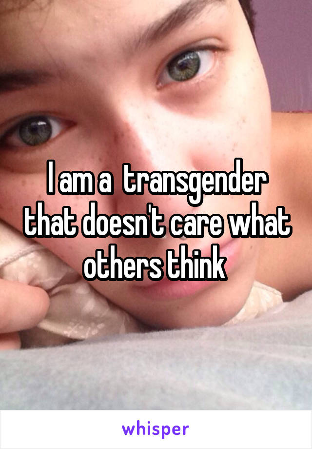 I am a  transgender that doesn't care what others think 