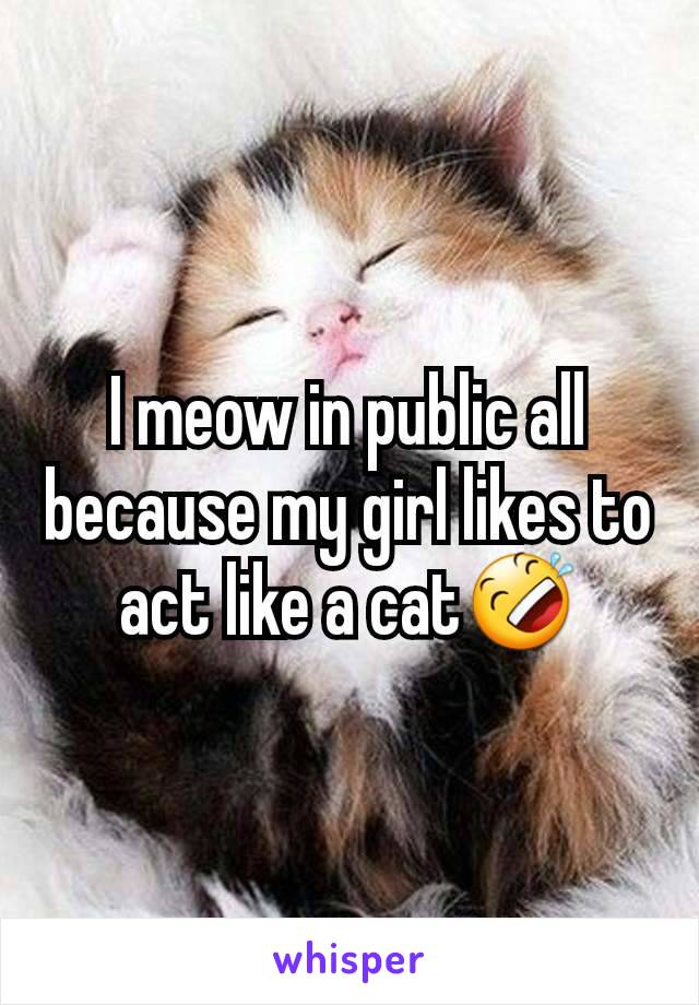 I meow in public all because my girl likes to act like a cat🤣