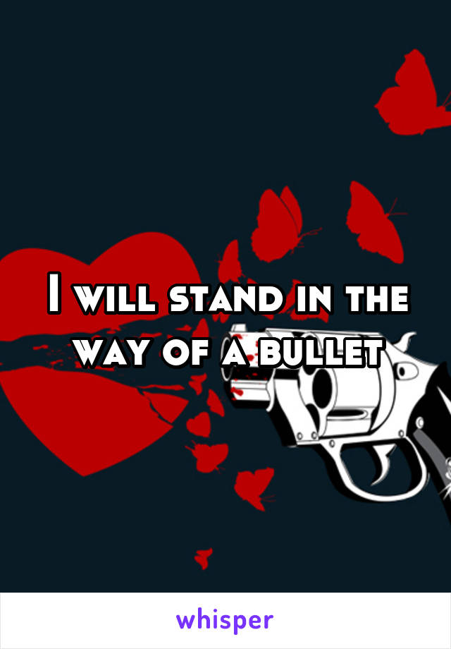 I will stand in the way of a bullet