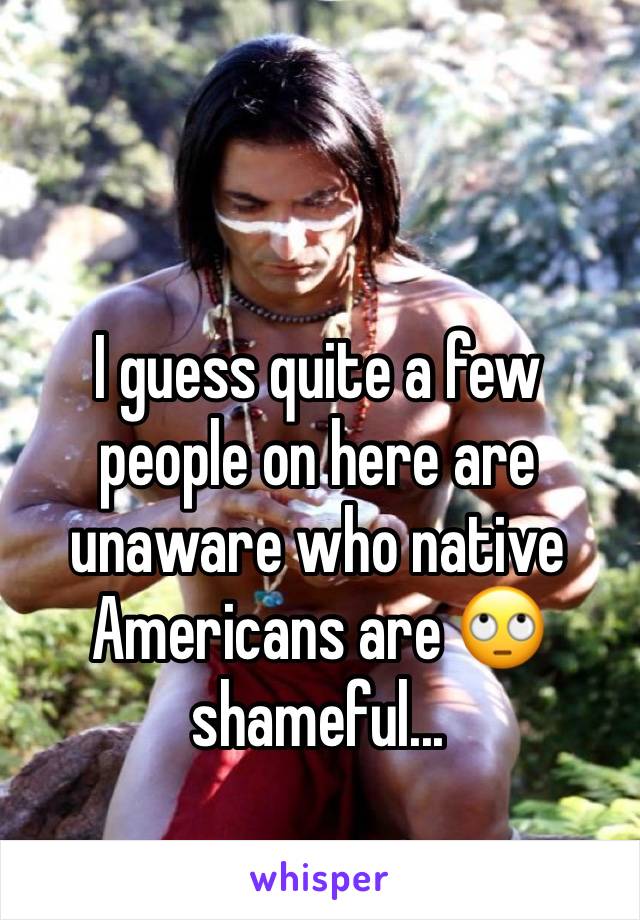 I guess quite a few people on here are unaware who native Americans are 🙄 shameful...