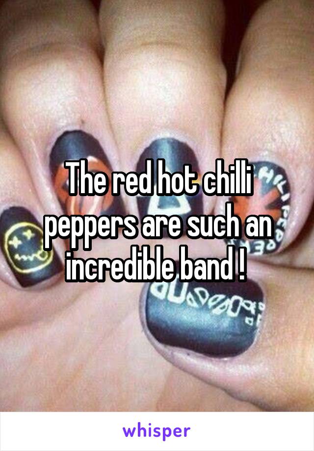 The red hot chilli peppers are such an incredible band ! 