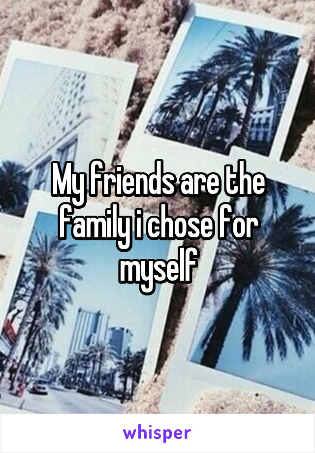 My friends are the family i chose for myself