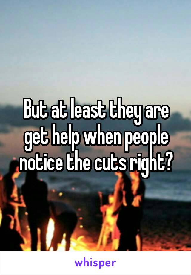 But at least they are get help when people notice the cuts right?