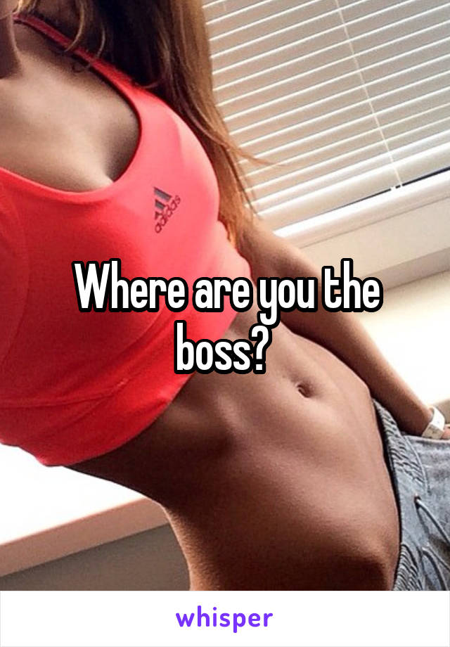 Where are you the boss? 