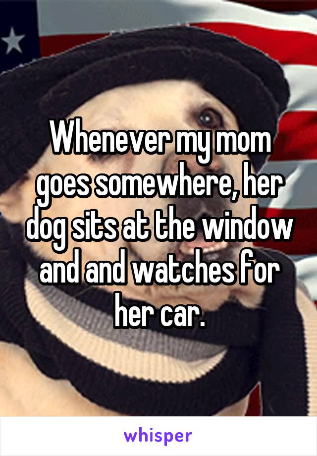 Whenever my mom goes somewhere, her dog sits at the window and and watches for her car.