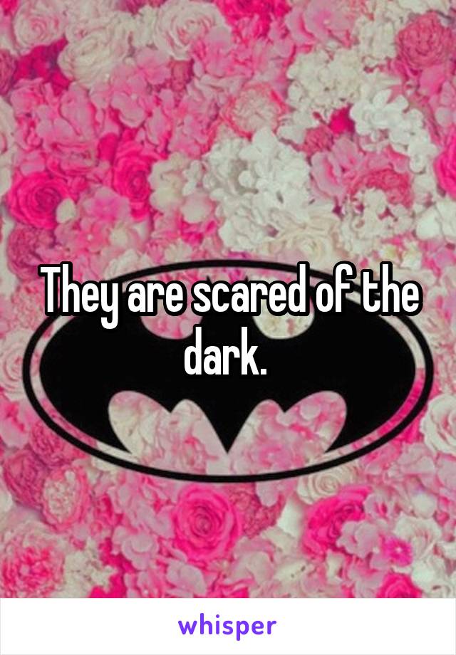 They are scared of the dark. 