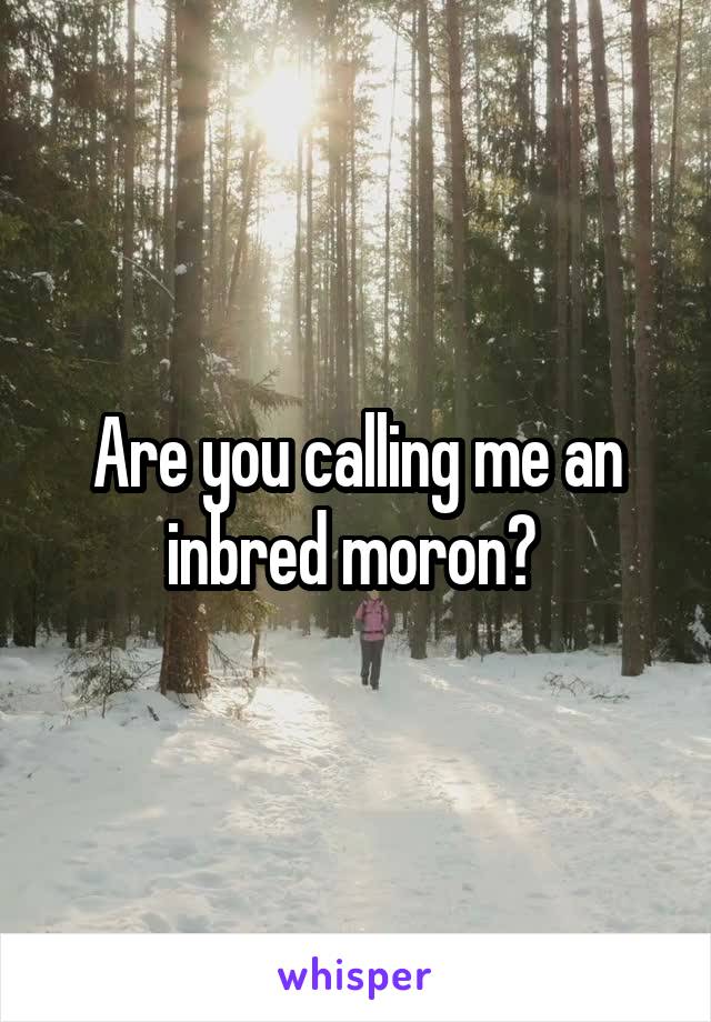 Are you calling me an inbred moron? 