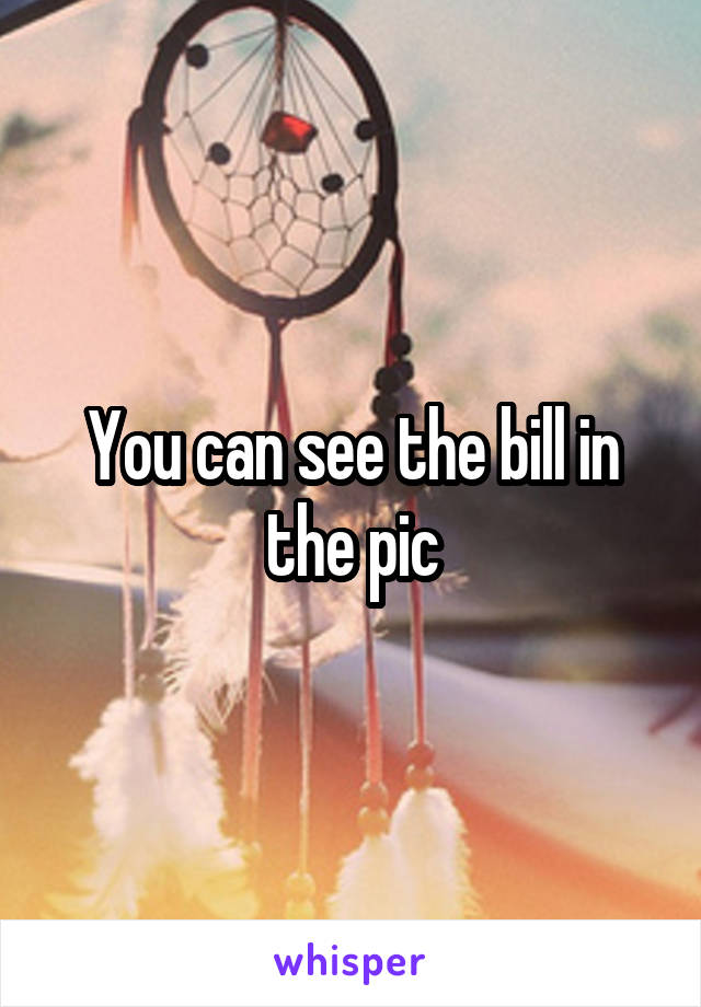 You can see the bill in the pic