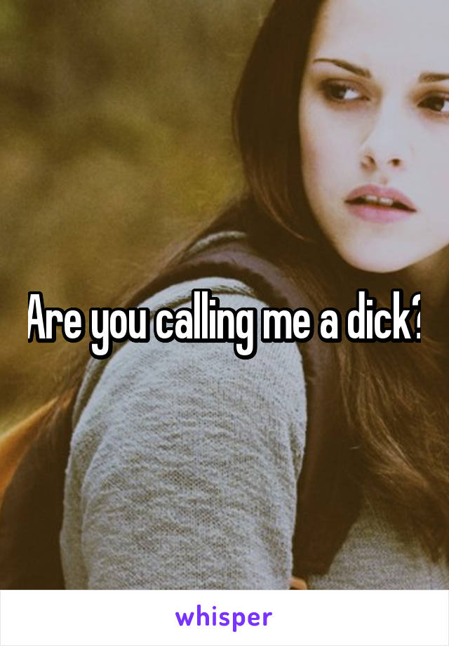 Are you calling me a dick?