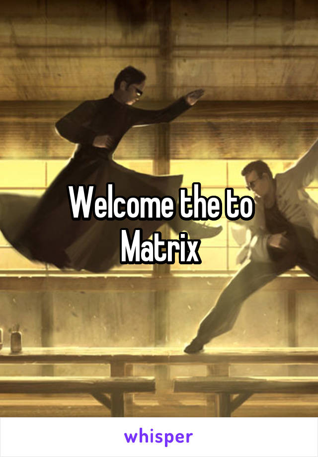 Welcome the to
Matrix