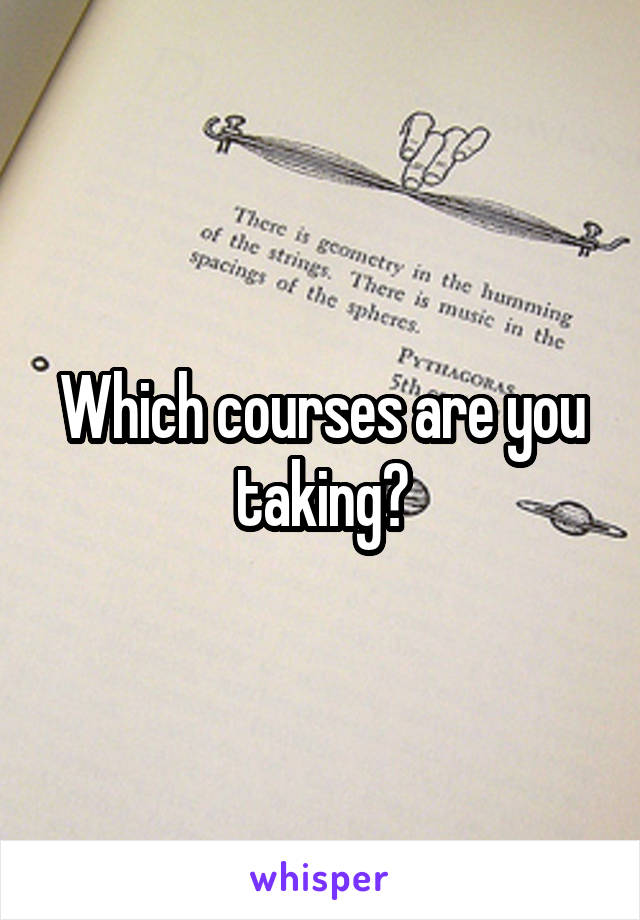 Which courses are you taking?