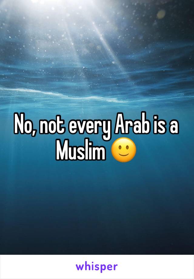 No, not every Arab is a Muslim 🙂