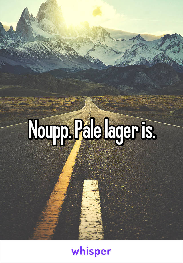 Noupp. Pale lager is.