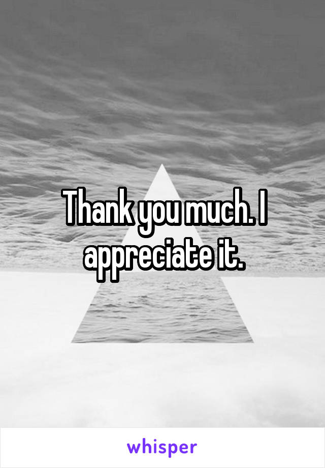 Thank you much. I appreciate it.