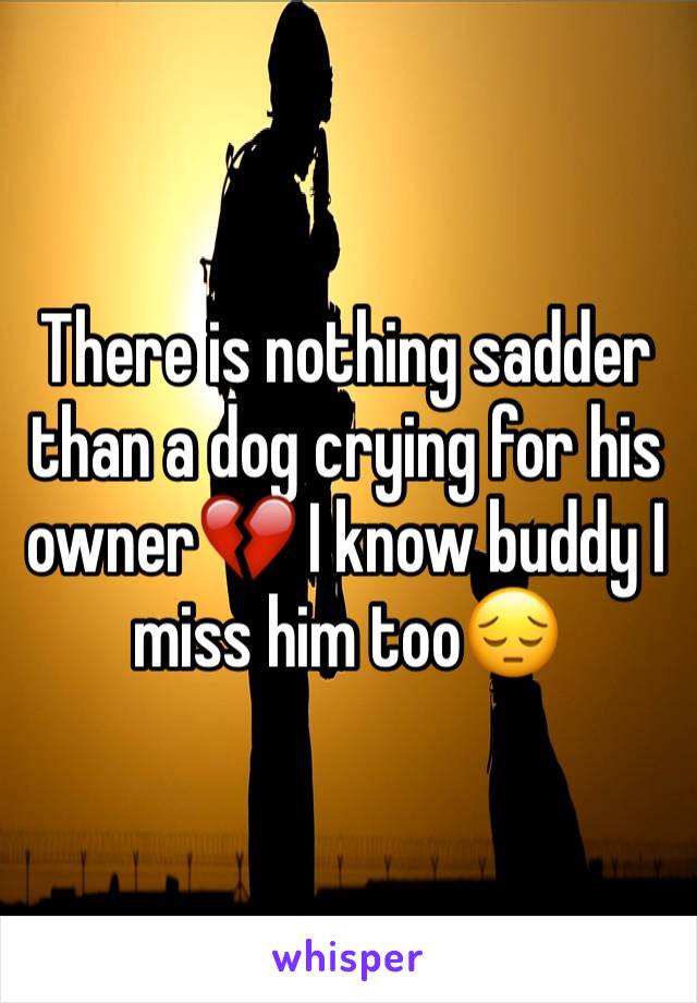 There is nothing sadder than a dog crying for his owner💔 I know buddy I miss him too😔