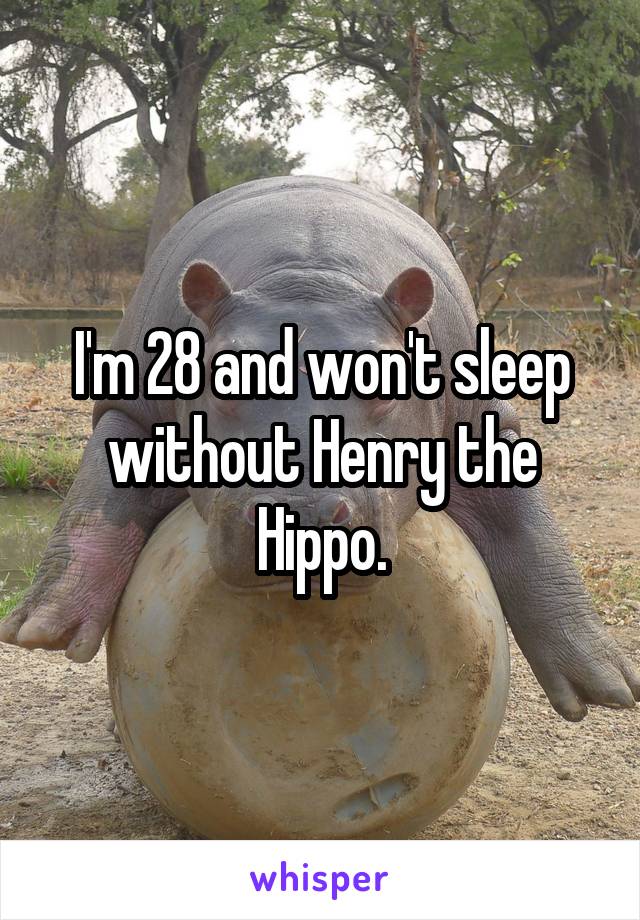 I'm 28 and won't sleep without Henry the Hippo.